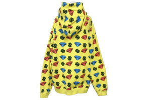 Billionaire Boys Club ビリオネアボーイズクラブ ジップアップ DIAMOND & DOLLAR 20SS イエロー コットン XL 美品 中古 58638