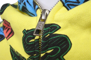 Billionaire Boys Club ビリオネアボーイズクラブ ジップアップ DIAMOND & DOLLAR 20SS イエロー コットン XL 美品 中古 58638
