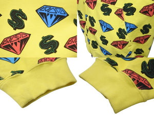 Billionaire Boys Club ビリオネアボーイズクラブ ジップアップ DIAMOND & DOLLAR 20SS イエロー コットン XL 美品 中古 58638