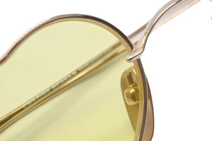 極美品 CHROME HEARTS クロムハーツ サングラス BEAN 44□21 139 ハート ゴールド イエロー 中古 58644