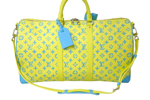 極美品 LOUIS VUITTON ルイヴィトン M21869 キーポルバンドリエール50 モノグラムプレイグラウンド イエロー 中古 58662