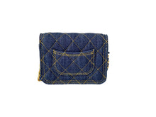 Load image into Gallery viewer, 新品未使用 新作 CHANEL シャネル ミニチェーンショルダーバッグ ココマーク AP3349 デニム ラメ ネイビー ゴールド金具 58666