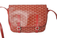Load image into Gallery viewer, GOYARD ゴヤール ショルダーバッグ ベルヴェデールMM ヘリンボーン コーティングキャンバス レッド シルバー金具 美品 中古 58667
