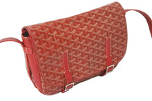 Load image into Gallery viewer, GOYARD ゴヤール ショルダーバッグ ベルヴェデールMM ヘリンボーン コーティングキャンバス レッド シルバー金具 美品 中古 58667