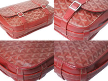 Load image into Gallery viewer, GOYARD ゴヤール ショルダーバッグ ベルヴェデールMM ヘリンボーン コーティングキャンバス レッド シルバー金具 美品 中古 58667