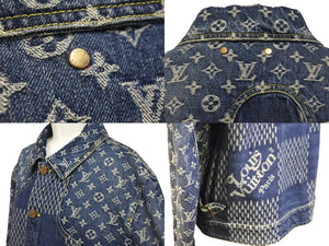 極美品 LOUIS VUITTON ルイヴィトン NIGO デニムジャケット ジャイアントダミエウェーブスモノグラム 20AW HJA10WUZC 中古 58670