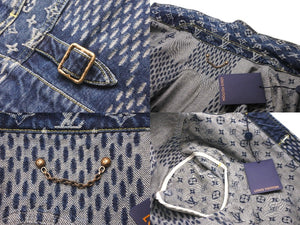 極美品 LOUIS VUITTON ルイヴィトン NIGO デニムジャケット ジャイアントダミエウェーブスモノグラム 20AW HJA10WUZC 中古 58670