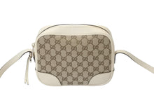 Load image into Gallery viewer, 極美品 GUCCI グッチ ショルダーバッグ 斜め掛け 449413 520981 GGキャンバス レザー ベージュ ホワイト ゴールド金具 中古 58671