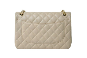 CHANEL シャネル チェーンショルダーバッグ デカマトラッセ ココマーク Wフラップ 15番台 ラムスキン ベージュ 美品 中古 58672