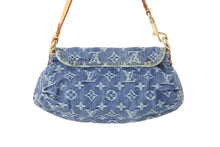 Load image into Gallery viewer, LOUIS VUITTON ルイヴィトン セミショルダーバッグ M95050 モノグラム デニム ミニプリーティ ブルー ゴールド 美品 中古 58673
