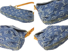 Load image into Gallery viewer, LOUIS VUITTON ルイヴィトン セミショルダーバッグ M95050 モノグラム デニム ミニプリーティ ブルー ゴールド 美品 中古 58673