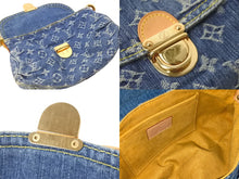 Load image into Gallery viewer, LOUIS VUITTON ルイヴィトン セミショルダーバッグ M95050 モノグラム デニム ミニプリーティ ブルー ゴールド 美品 中古 58673
