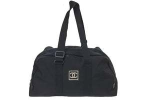 CHANEL シャネル ボストンバッグ スポーツライン 7番台 ココマーク ブラック ナイロン ブラック金具 美品 中古 58691