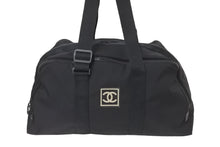 Load image into Gallery viewer, CHANEL シャネル ボストンバッグ スポーツライン 7番台 ココマーク ブラック ナイロン ブラック金具 美品 中古 58691