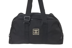 CHANEL シャネル ボストンバッグ スポーツライン 7番台 ココマーク ブラック ナイロン ブラック金具 美品 中古 58691