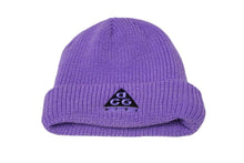 Load image into Gallery viewer, NIKE ACG ナイキ エーシージー ニットキャップ アウトドアライン ロゴ刺繍 アクリル ウール パープル ブラック 良品 中古 58707