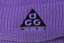 Load image into Gallery viewer, NIKE ACG ナイキ エーシージー ニットキャップ アウトドアライン ロゴ刺繍 アクリル ウール パープル ブラック 良品 中古 58707