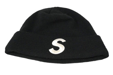 Supreme シュプリーム × New Era ニューエラ コラボ ニットキャップ S刺繍 ロゴ ビーニー アクリル ブラック 17AW 良品 中古 58710