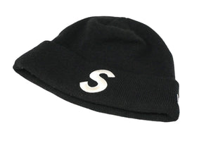 Supreme シュプリーム × New Era ニューエラ コラボ ニットキャップ S刺繍 ロゴ ビーニー アクリル ブラック 17AW 良品 中古 58710