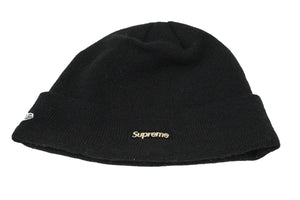Supreme シュプリーム × New Era ニューエラ コラボ ニットキャップ S刺繍 ロゴ ビーニー アクリル ブラック 17AW 良品 中古 58710