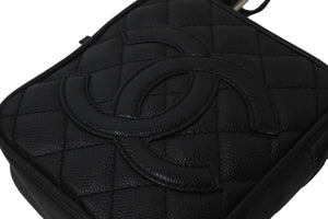 CHANEL シャネル ショルダーバッグ マトラッセ ココマーク 10番台 2006年 キャビアスキン ブラック シルバー金具 良品 中古 58747