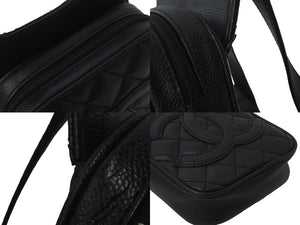 CHANEL シャネル ショルダーバッグ マトラッセ ココマーク 10番台 2006年 キャビアスキン ブラック シルバー金具 良品 中古 58747