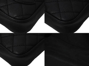 CHANEL シャネル ショルダーバッグ マトラッセ ココマーク 10番台 2006年 キャビアスキン ブラック シルバー金具 良品 中古 58747