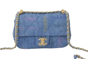 新品未使用 CHANEL シャネル チェーンショルダーバッグ AS3134 マトラッセ デニム ブルー マルチカラー ゴールド金具 58748