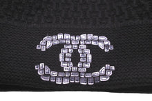 画像をギャラリービューアに読み込む, CHANEL シャネル ニットキャップ 帽子 ココマーク メタリック カシミヤ ブラック イタリア製 ユニセックス 美品 中古 58753