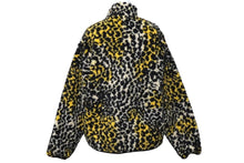 Load image into Gallery viewer, STUSSY ステューシー リバーシブル シェルパフリース ナイロン ジップジャケット イエロー レオパード S 118529 美品 中古 58760