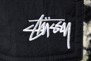 STUSSY ステューシー リバーシブル シェルパフリース ナイロン ジップジャケット イエロー レオパード S 118529 美品 中古 58760