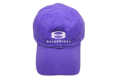 極美品 BALENCIAGA バレンシアガ 22SS スノーボード キャップ パープル ロゴ 刺繍 帽子 680739 サイズL 中古 58782