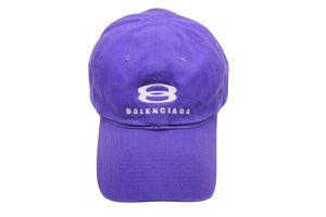 極美品 BALENCIAGA バレンシアガ 22SS スノーボード キャップ パープル ロゴ 刺繍 帽子 680739 サイズL 中古 58782