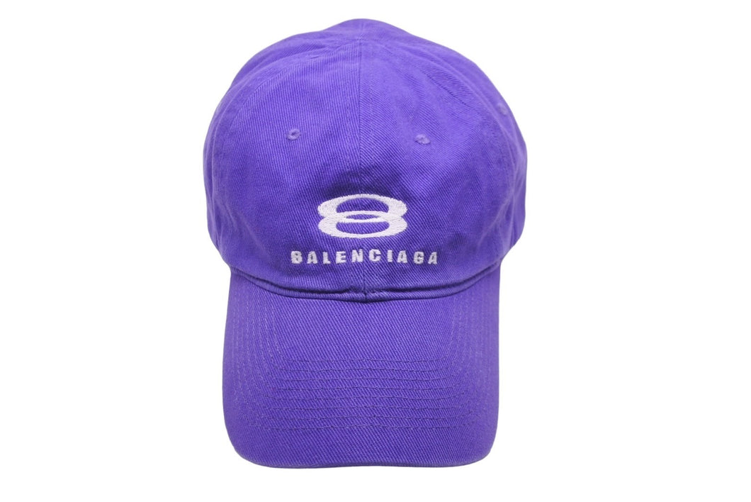 極美品 BALENCIAGA バレンシアガ 22SS スノーボード キャップ パープル ロゴ 刺繍 帽子 680739 サイズL 中古 58782