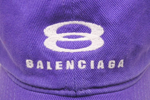 極美品 BALENCIAGA バレンシアガ 22SS スノーボード キャップ パープル ロゴ 刺繍 帽子 680739 サイズL 中古 58782