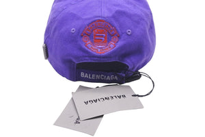 極美品 BALENCIAGA バレンシアガ 22SS スノーボード キャップ パープル ロゴ 刺繍 帽子 680739 サイズL 中古 58782