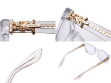 Load image into Gallery viewer, 新品未使用 CHROME HEARTS クロムハーツ サングラス VAGILLIONAIRE II 54□19 152 プラスチック シルバ−925 クリア ゴールド 58783