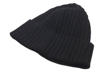 Load image into Gallery viewer, 新品未使用 CHROME HEARTS クロムハーツ CH プラス ニットキャップ ブラック クロス レザー パッチ ビーニー カシミヤ 中古 58793