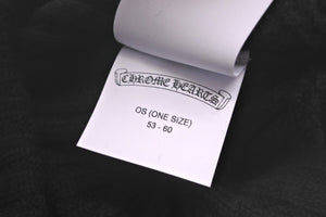 新品未使用 CHROME HEARTS クロムハーツ CH プラス ニットキャップ ブラック クロス レザー パッチ ビーニー カシミヤ 中古 58793