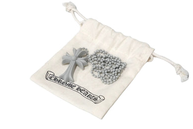 新品未使用 CHROME HEARTS クロムハーツ クロス ネックレス ボールチェーン グレー シリコン ラバー 中古 58799