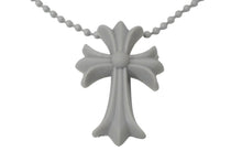 Load image into Gallery viewer, 新品未使用 CHROME HEARTS クロムハーツ クロス ネックレス ボールチェーン グレー シリコン ラバー 中古 58799