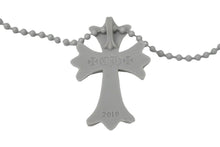 Load image into Gallery viewer, 新品未使用 CHROME HEARTS クロムハーツ クロス ネックレス ボールチェーン グレー シリコン ラバー 中古 58799