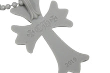 Load image into Gallery viewer, 新品未使用 CHROME HEARTS クロムハーツ クロス ネックレス ボールチェーン グレー シリコン ラバー 中古 58799