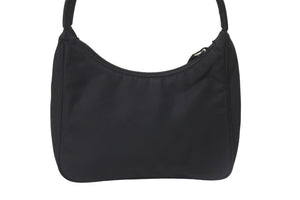 PRADA プラダ ハンドバッグ ワンショルダー MV515 ホーボー ミニバッグ 三角ロゴ ブラック シルバー金具 美品 中古 58833