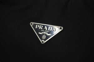 PRADA プラダ ハンドバッグ ワンショルダー MV515 ホーボー ミニバッグ 三角ロゴ ブラック シルバー金具 美品 中古 58833