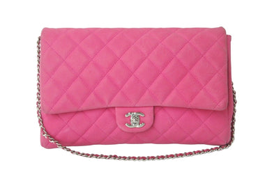 CHANEL シャネル シングルチェーンショルダーバッグ ココマーク 18番台 2014年 キャビアスキン ビビットピンク 美品 中古 58835