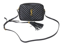 Load image into Gallery viewer, SAINT LAURENT サンローラン ショルダーバッグ ルーカメラバッグ フリンジ YSLロゴ ブラック カーフ 574494 美品 中古 58838