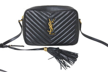 Load image into Gallery viewer, SAINT LAURENT サンローラン ショルダーバッグ ルーカメラバッグ フリンジ YSLロゴ ブラック カーフ 574494 美品 中古 58838
