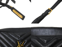 Load image into Gallery viewer, SAINT LAURENT サンローラン ショルダーバッグ ルーカメラバッグ フリンジ YSLロゴ ブラック カーフ 574494 美品 中古 58838