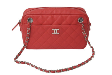 新品同様 CHANEL シャネル チェーン ショルダーバッグ マトラッセ A91731 25番台 ピンク キャビアスキン シルバー金具 58840